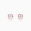 Rose Gold Square Zircon Earrings