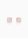 Rose Gold Square Zircon Earrings