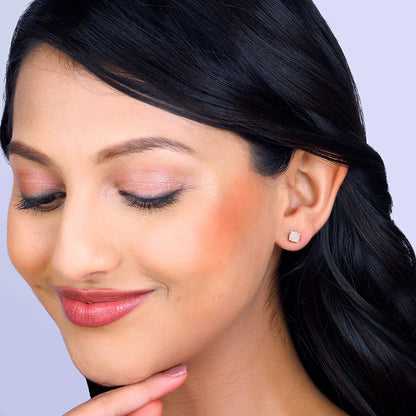 Rose Gold Square Zircon Earrings