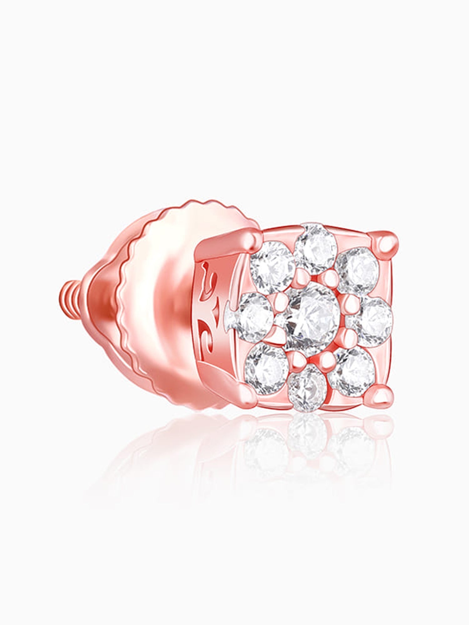 Rose Gold Square Zircon Earrings