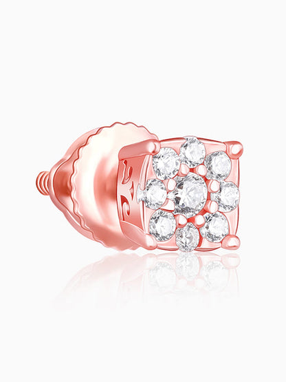 Rose Gold Square Zircon Earrings