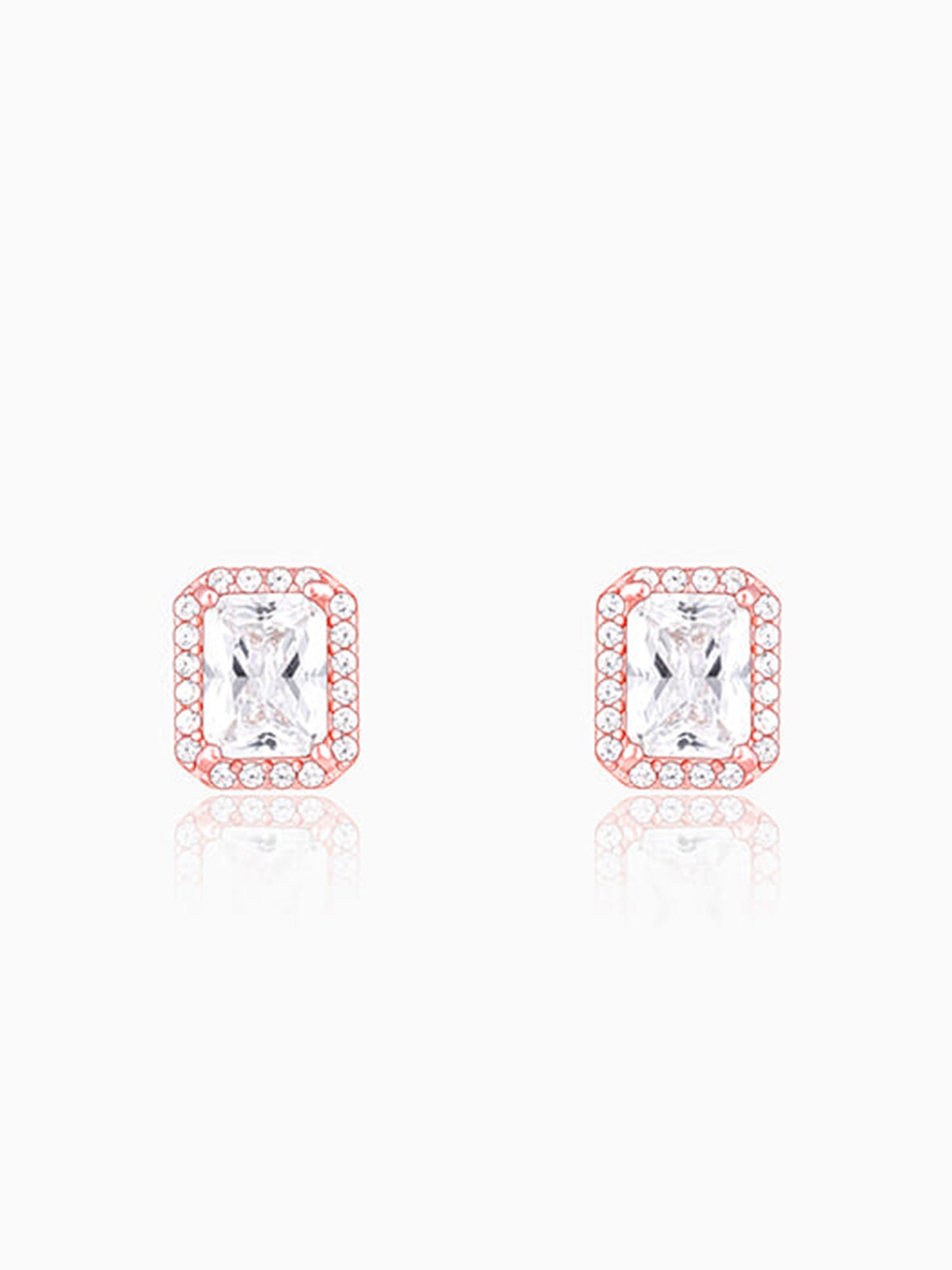 Rose Gold Zircon Heartfelt Shine Earrings