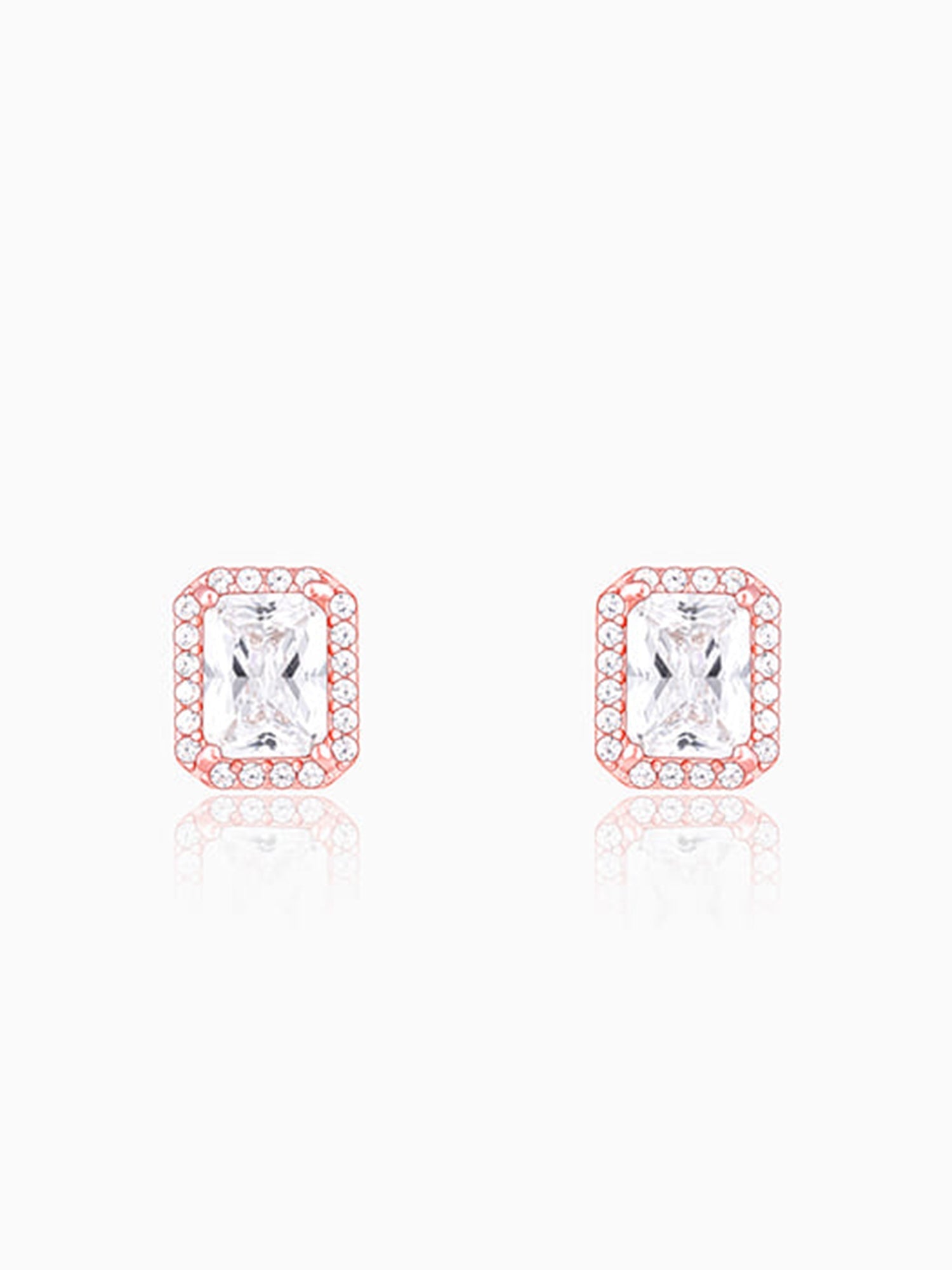 Rose Gold Zircon Heartfelt Shine Earrings