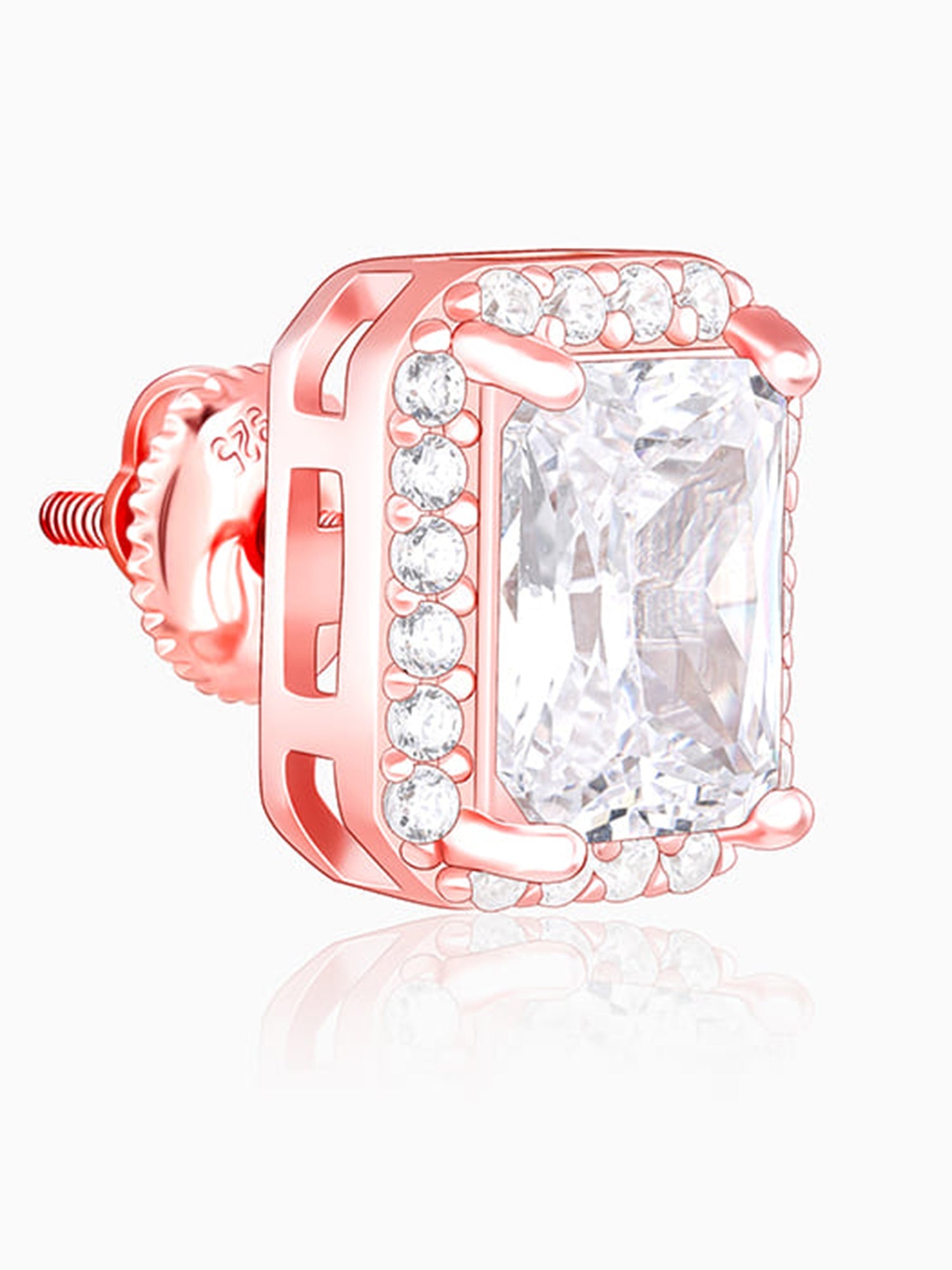 Rose Gold Zircon Heartfelt Shine Earrings