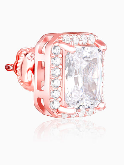 Rose Gold Zircon Heartfelt Shine Earrings