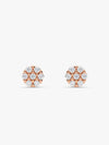 Rose Gold Zircon Floral Shine Earrings