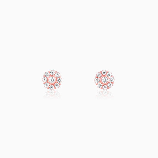 Rose Gold Zircon Eclipse Earrings