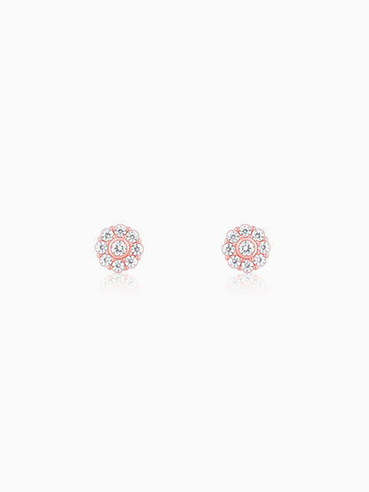 Rose Gold Zircon Eclipse Earrings