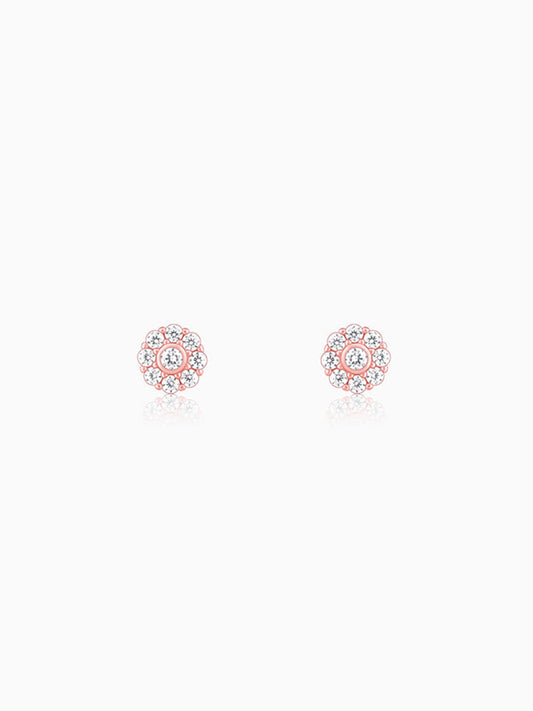 Rose Gold Zircon Eclipse Earrings