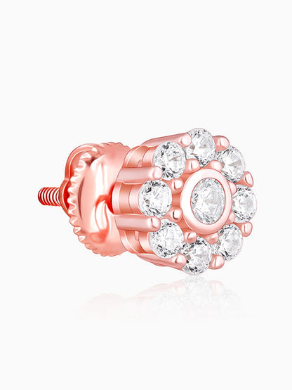 Rose Gold Zircon Eclipse Earrings