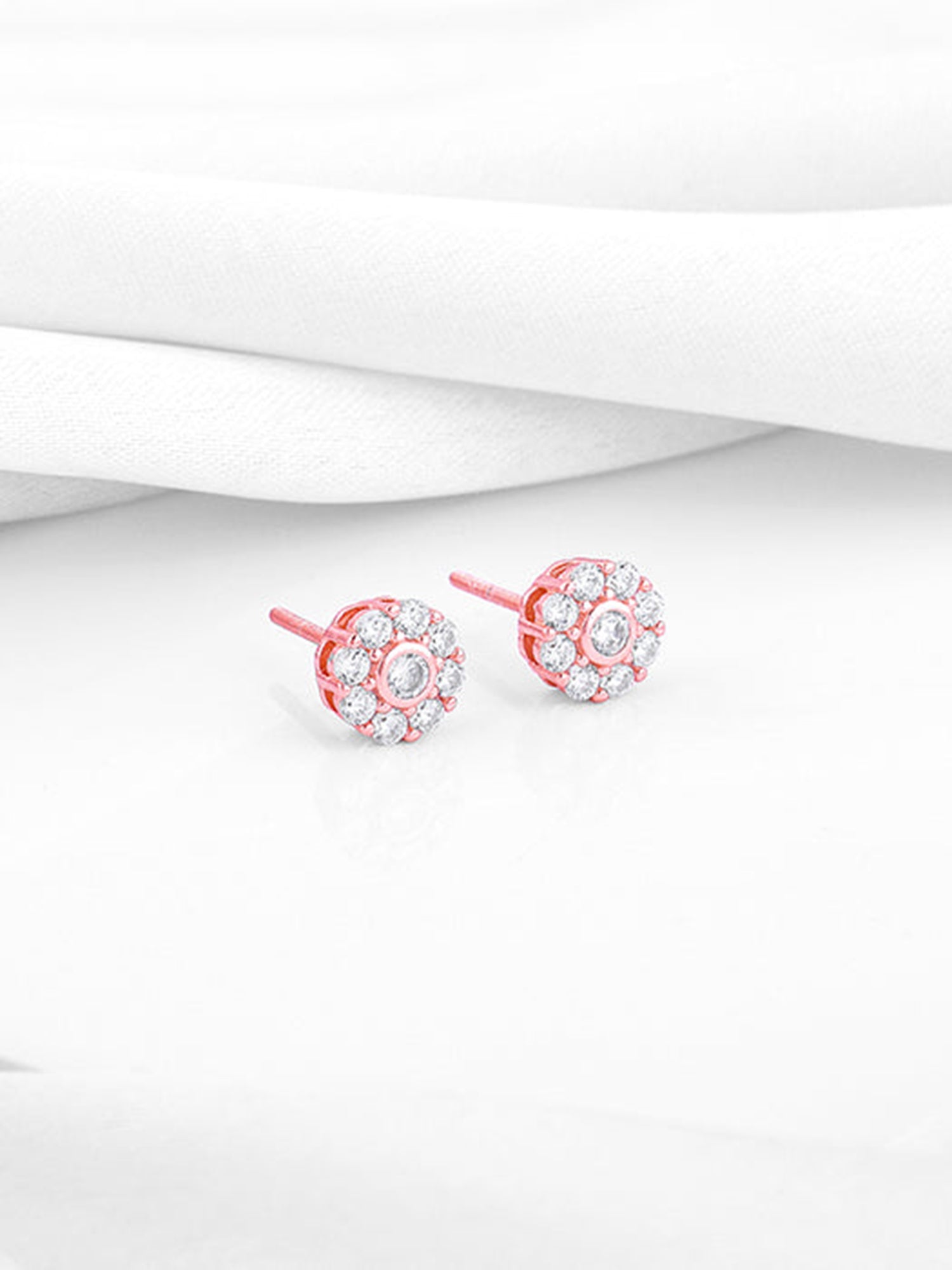 Rose Gold Zircon Eclipse Earrings