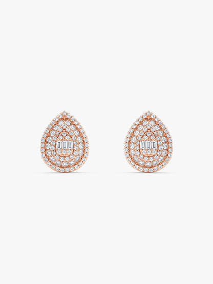 Rose Gold Dazzling Drop Earrings