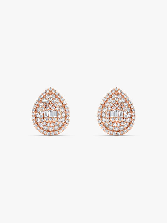 Rose Gold Dazzling Drop Earrings