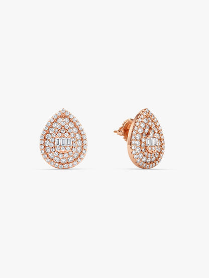 Rose Gold Dazzling Drop Earrings