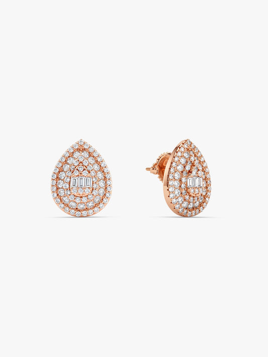 Rose Gold Dazzling Drop Earrings