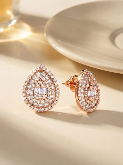 Rose Gold Dazzling Drop Earrings