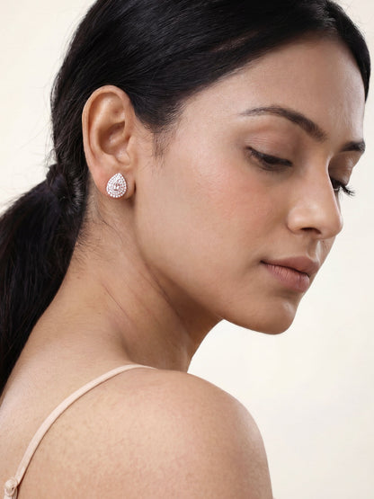 Rose Gold Dazzling Drop Earrings