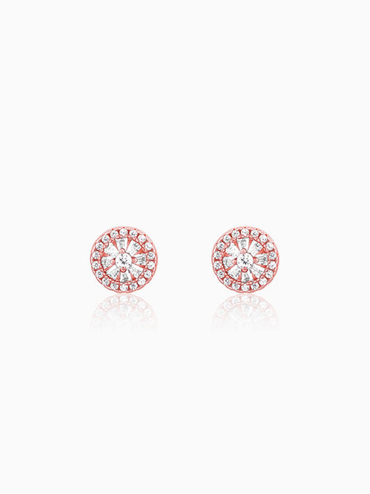 Rose Gold Floral Wheel Earrings