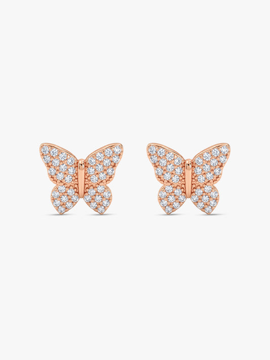 Rose Gold Skipper Butterfly Earrings
