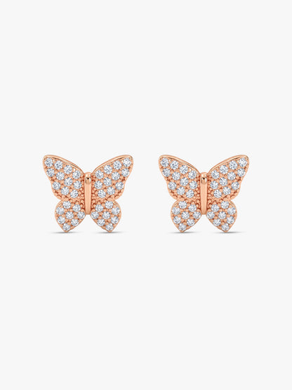Rose Gold Skipper Butterfly Earrings