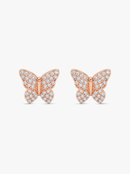Rose Gold Skipper Butterfly Earrings