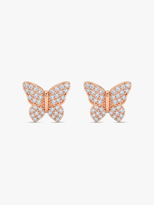 Rose Gold Skipper Butterfly Earrings