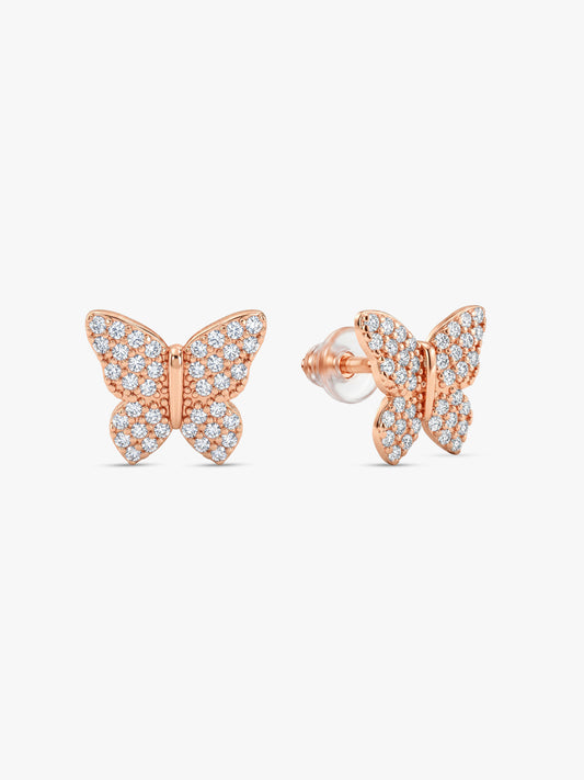 Rose Gold Skipper Butterfly Earrings