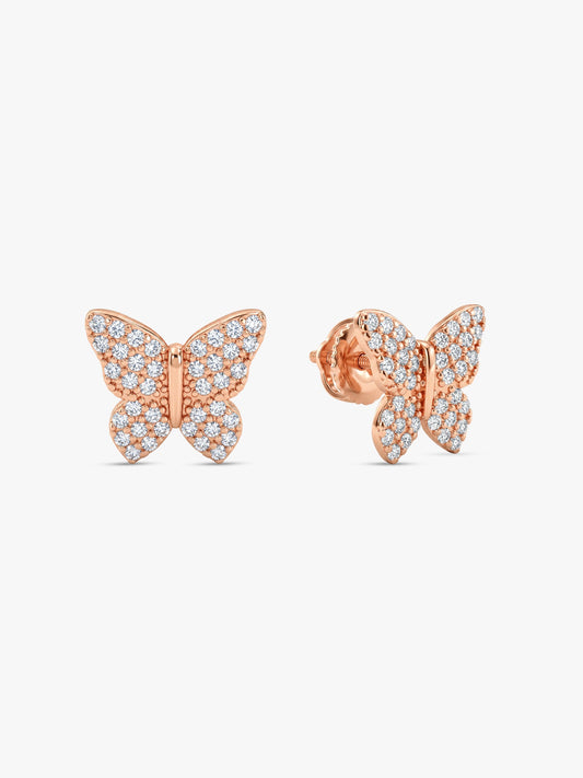 Rose Gold Skipper Butterfly Earrings