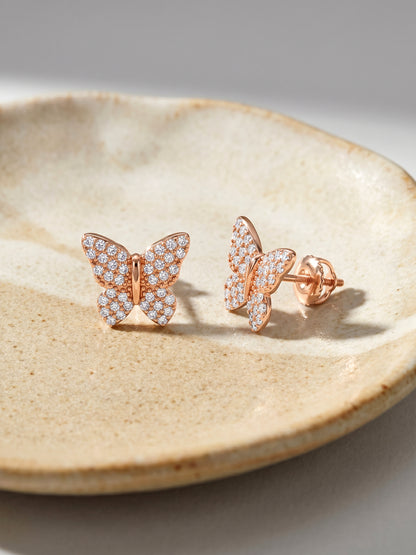 Rose Gold Skipper Butterfly Earrings