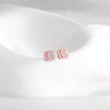 Rose Gold Zirconia Square Earrings