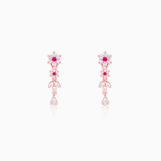 Rose Gold Classic Floral Earrings