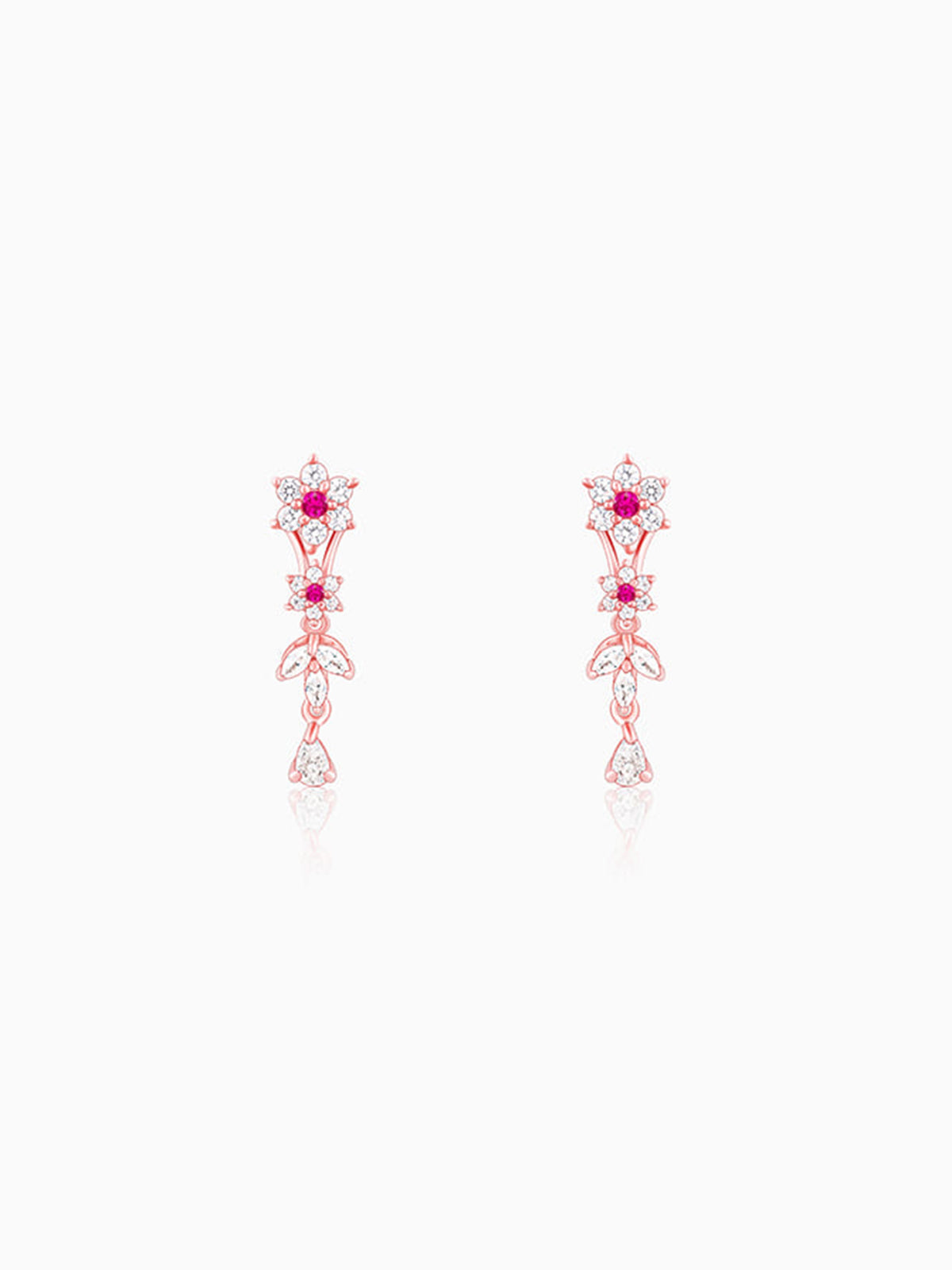 Rose Gold Classic Floral Earrings