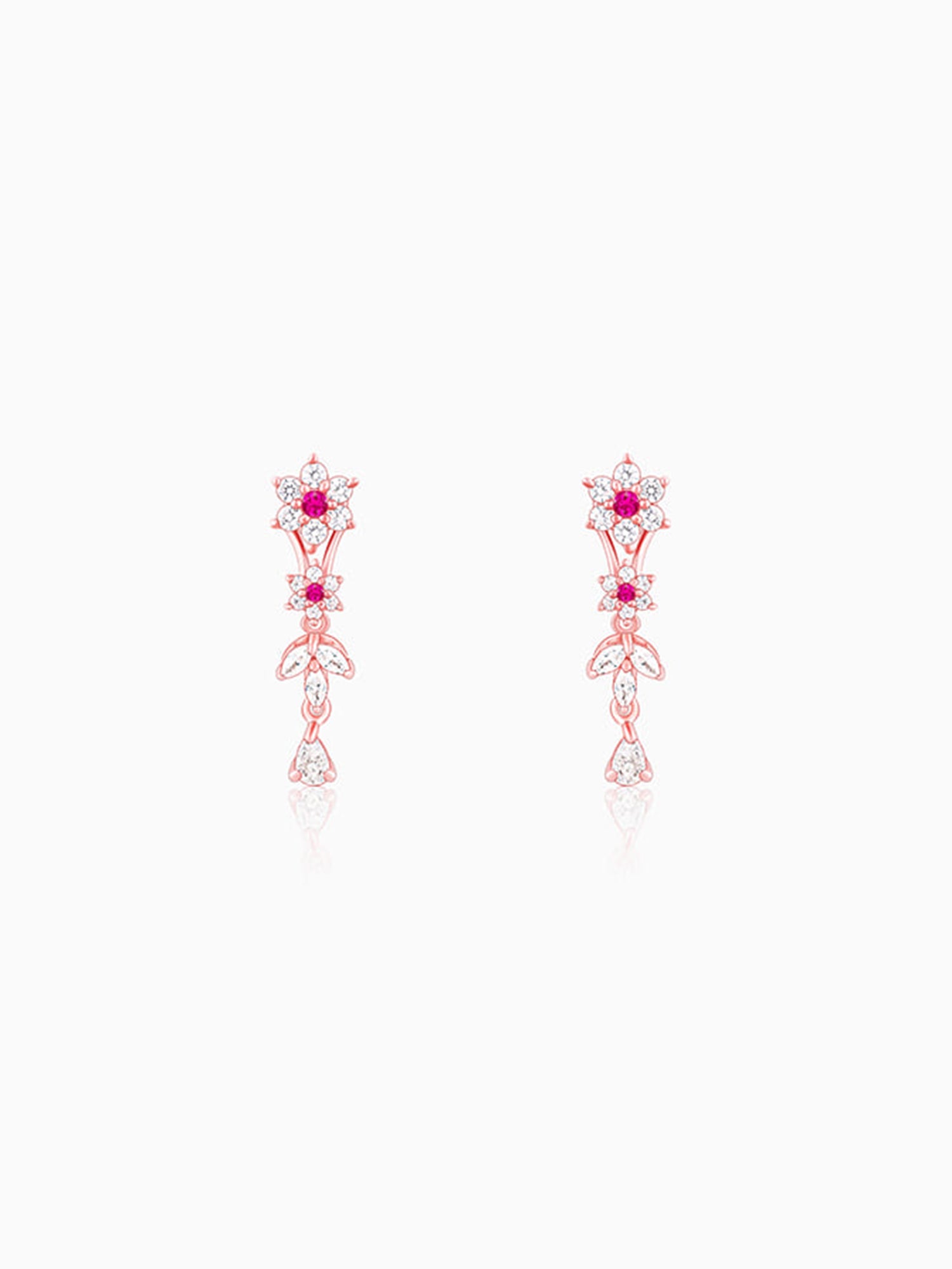 Rose Gold Classic Floral Earrings