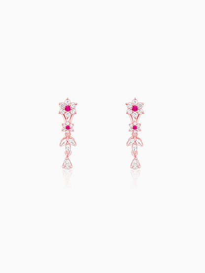 Rose Gold Classic Floral Earrings