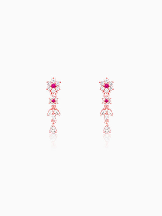 Rose Gold Classic Floral Earrings