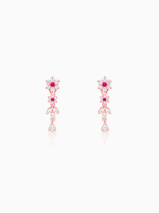 Rose Gold Classic Floral Earrings