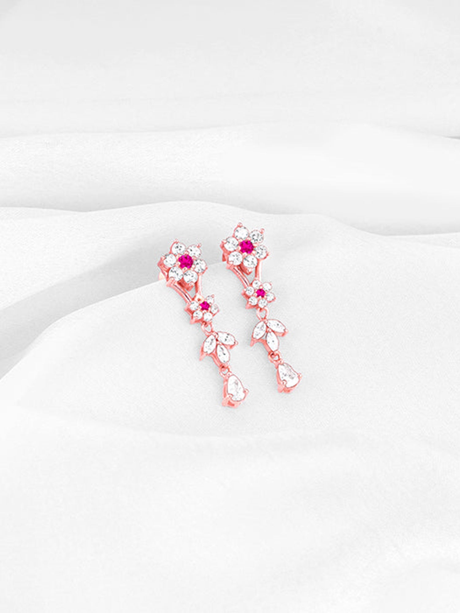 Rose Gold Classic Floral Earrings