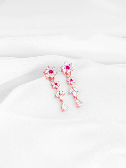 Rose Gold Classic Floral Earrings