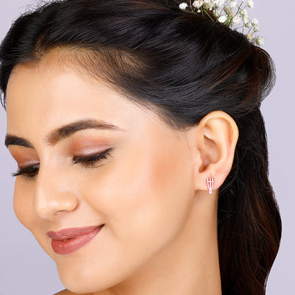 Rose Gold Rani Ebony Convertible Earrings