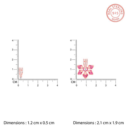 Rose Gold Rani Ebony Convertible Earrings