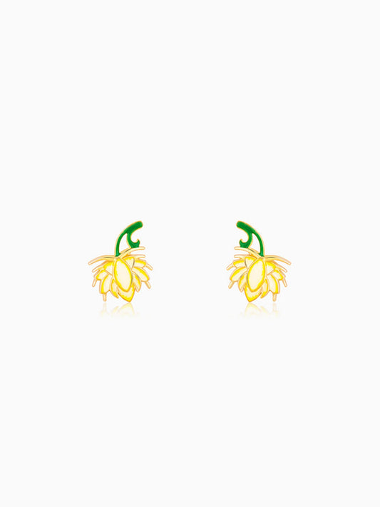 Golden Bewitching Brahma Kamal Convertible Earrings