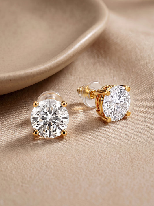 Golden Zircon Earrings