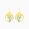 Golden Brilliant Brahma Kamal Earrings