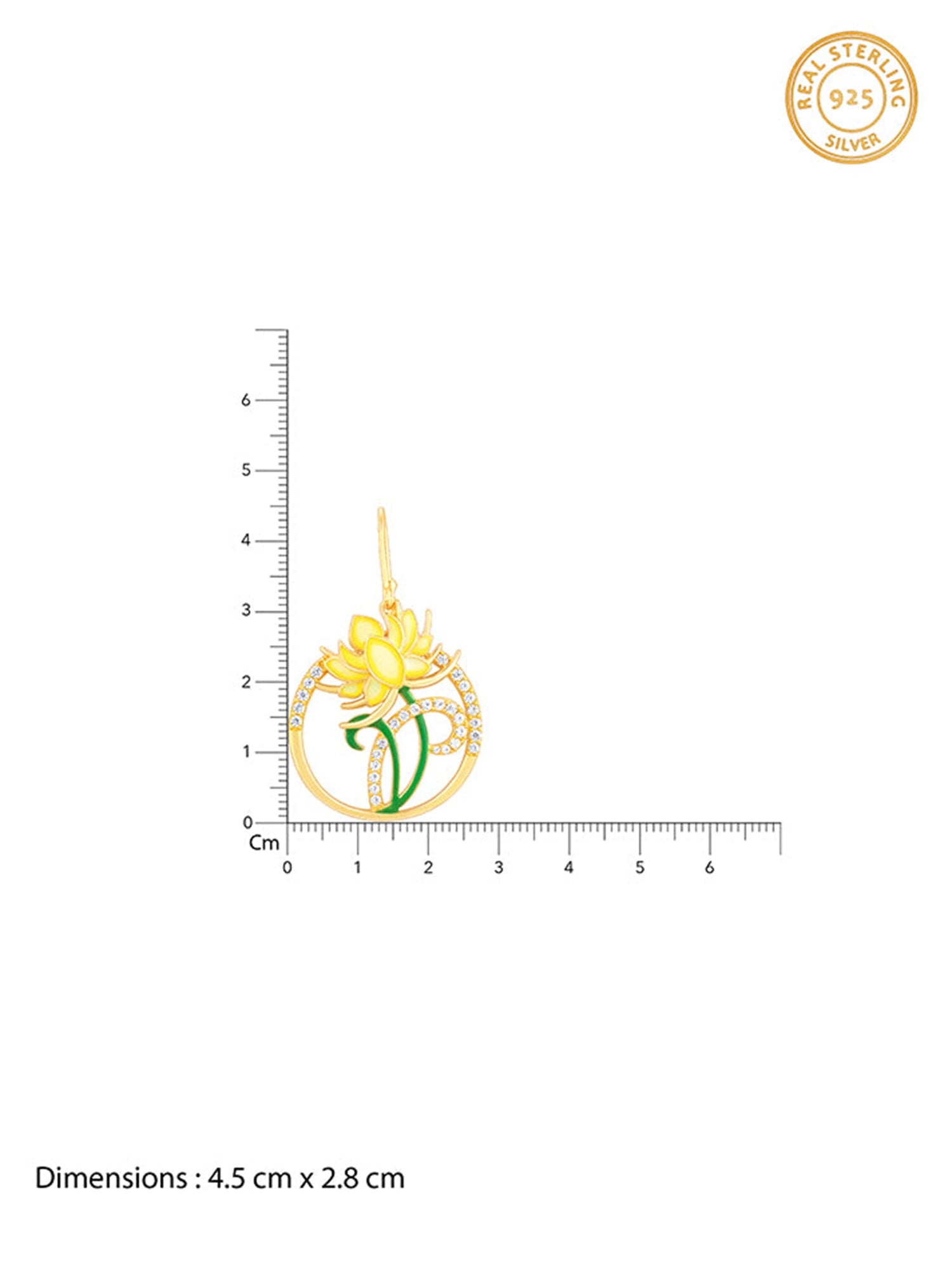 Golden Brilliant Brahma Kamal Earrings