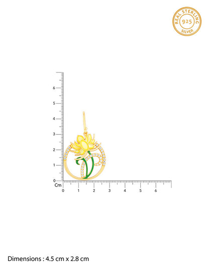Golden Brilliant Brahma Kamal Earrings