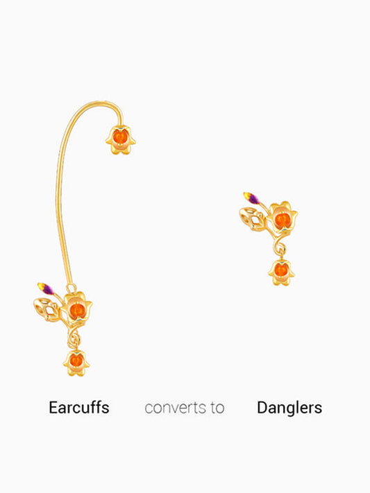 Golden Classic Bell Mallow Convertible Earrings