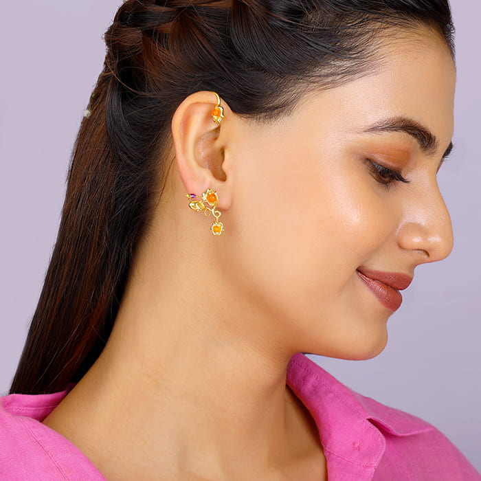 Bhumi Golden Classic Bell Mallow Convertible Earrings