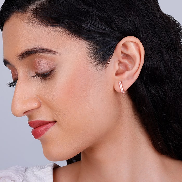 Rose Gold Slender Earrings
