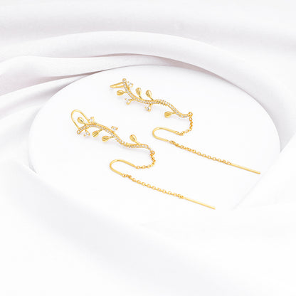 Golden Bell Mallow Floral Cuff Earrings