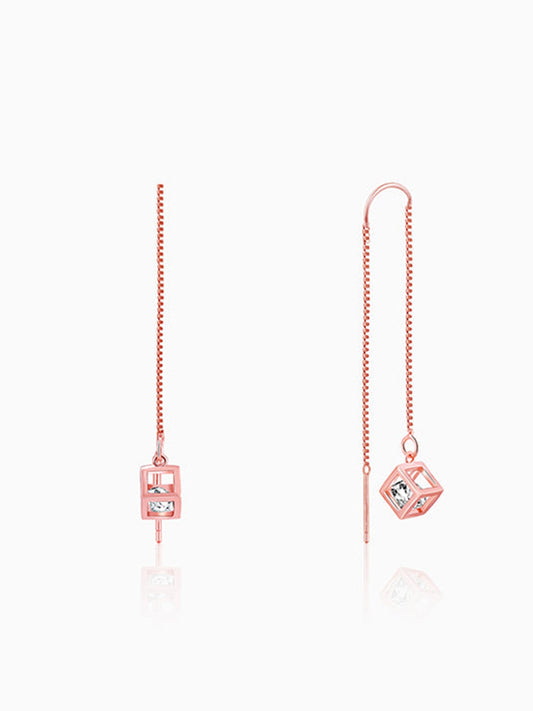 Rose Gold Cubic Crystal Earrings